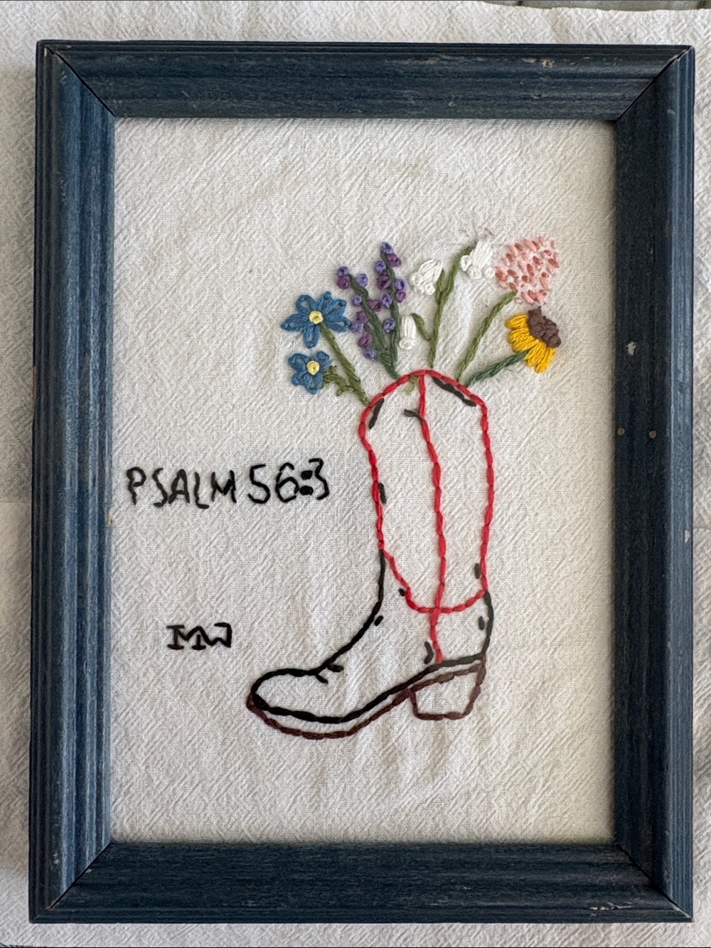 Hand embroidered Boot with flowers